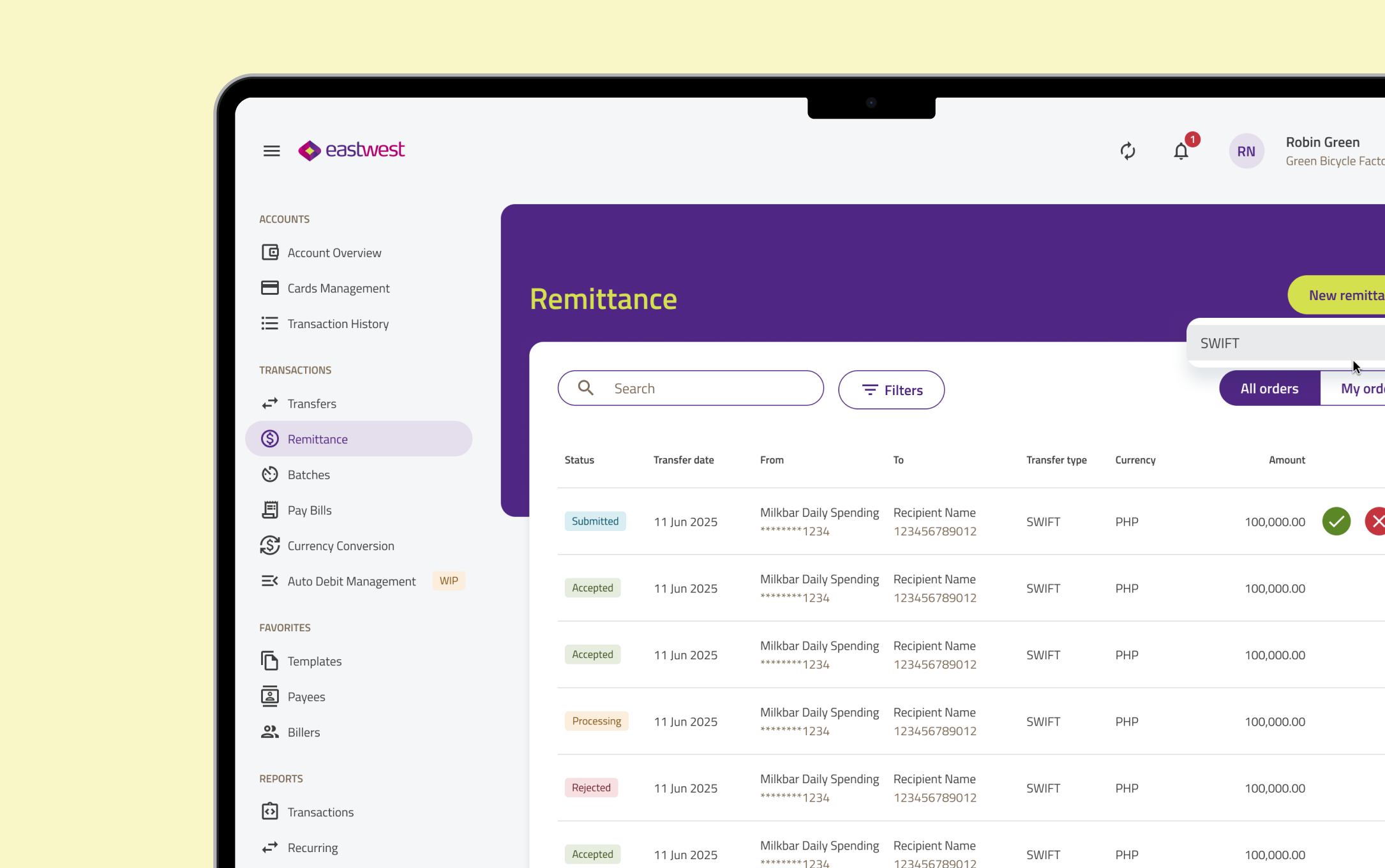 Redesigning Bank Search on SWIFT Transfer Journey